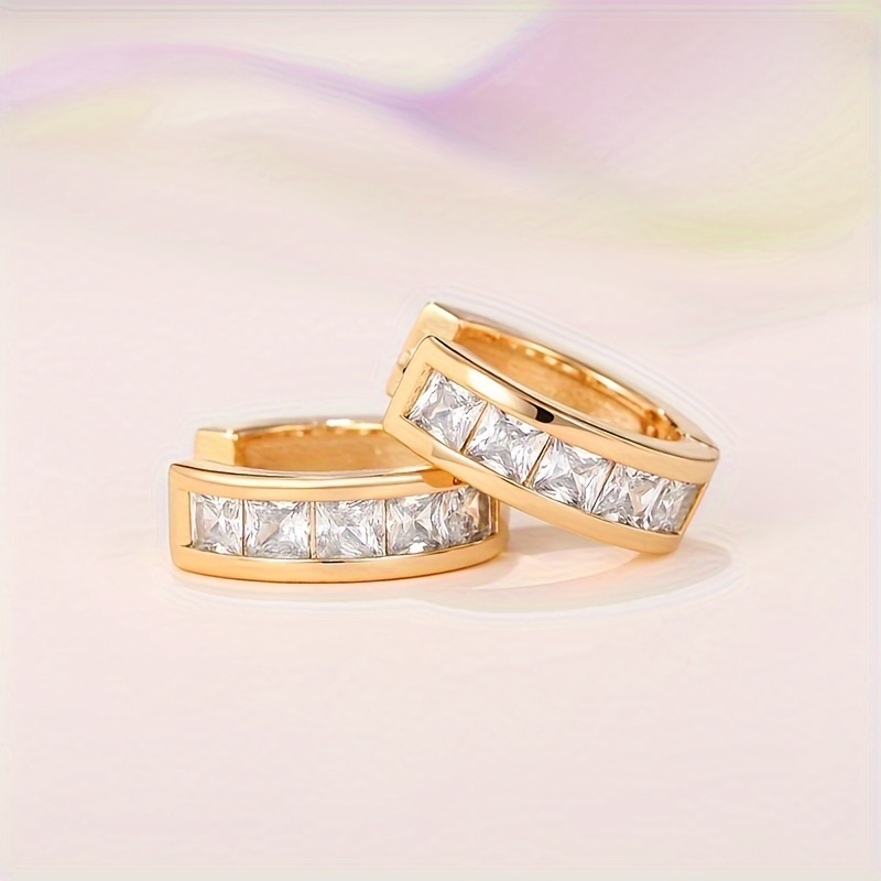 Men's Zircon Hoop Loop Earrings, Hypoallergenic