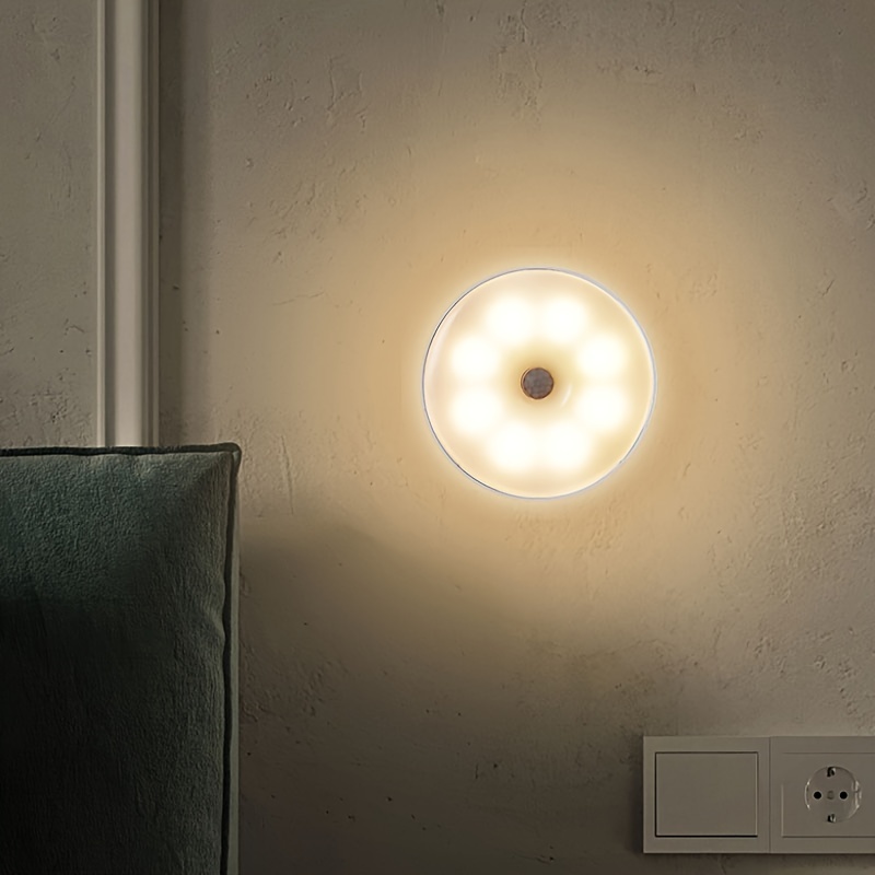 1 Luz Nocturna Inducción Inteligente Interruptor Luz Sensor - Temu