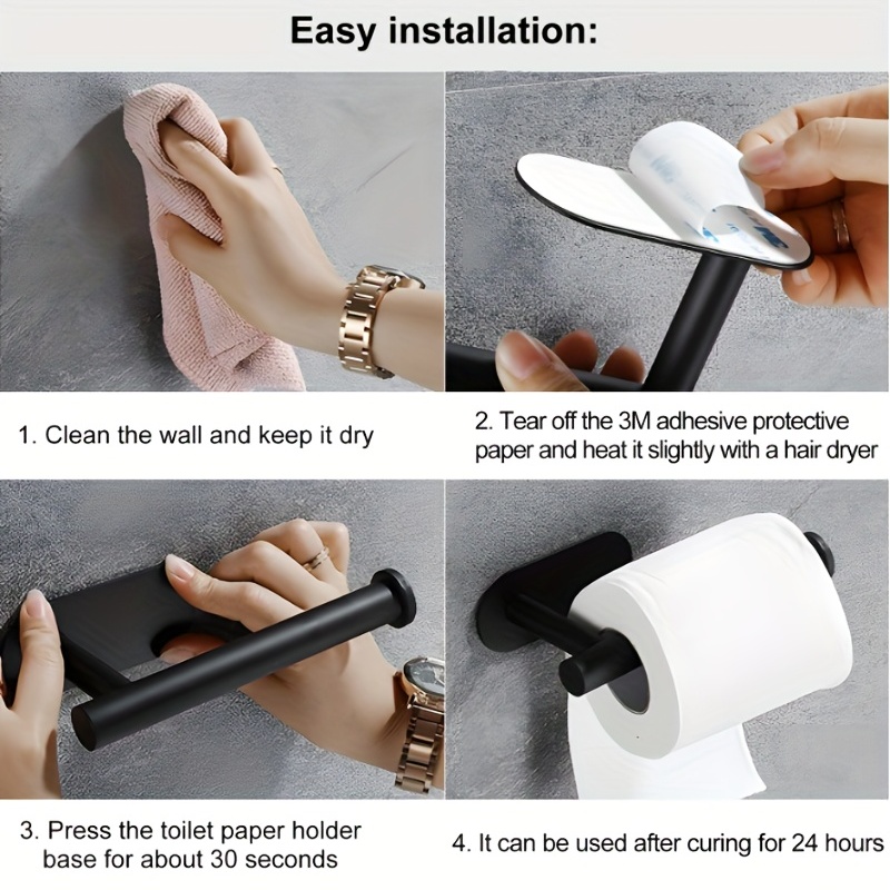 Paper Towel Holder Under Cabinet - Wall Mount Paper Towel Holder Self Adhensive Easy Tear Bathroom Paper Towel Holder Wall Mounted Horizontal or