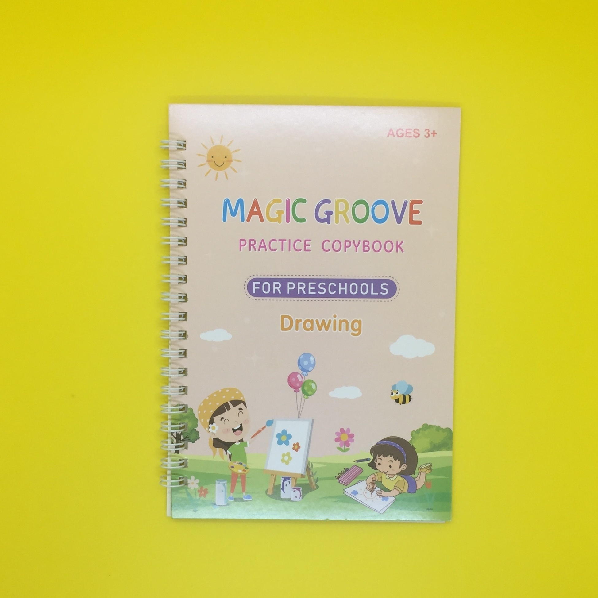 Reusable 3D Groove Magic Handwriting Practice Book Set for Kids