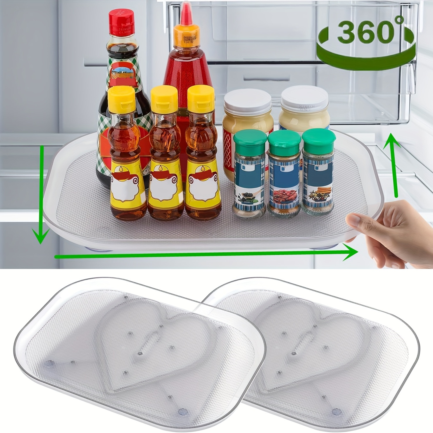 1pc, Square Lazy Susan Organizer For Refrigerator, Turntable Organizer For  Refrigerator, Countertop Condiment Storage Rack, For Kitchen, Pantry, Cabin