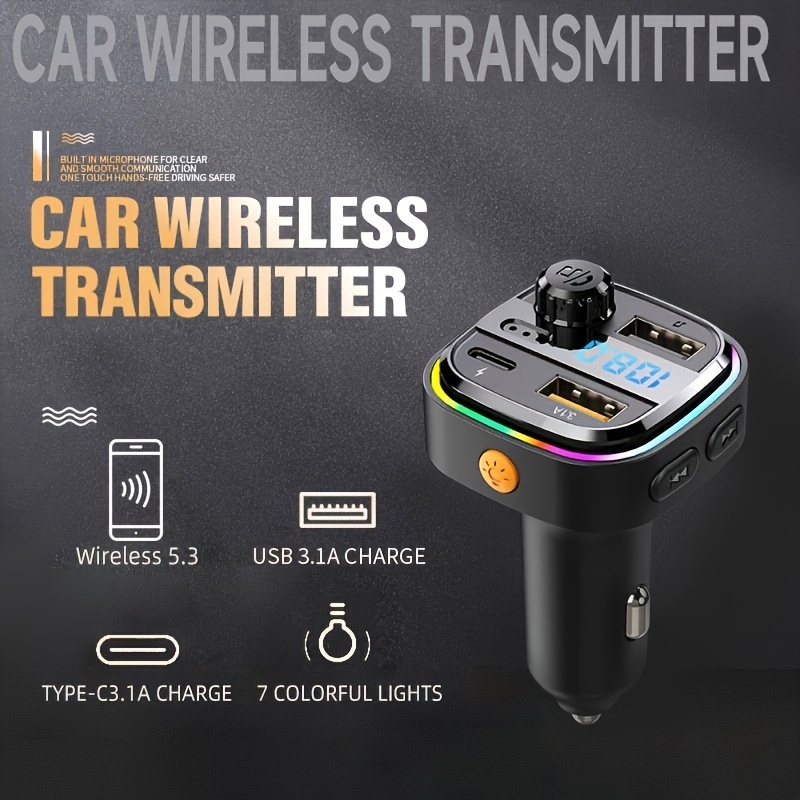 Jajabor Rotatable Fm Transmitter Car Wireless Handsfree U - Temu
