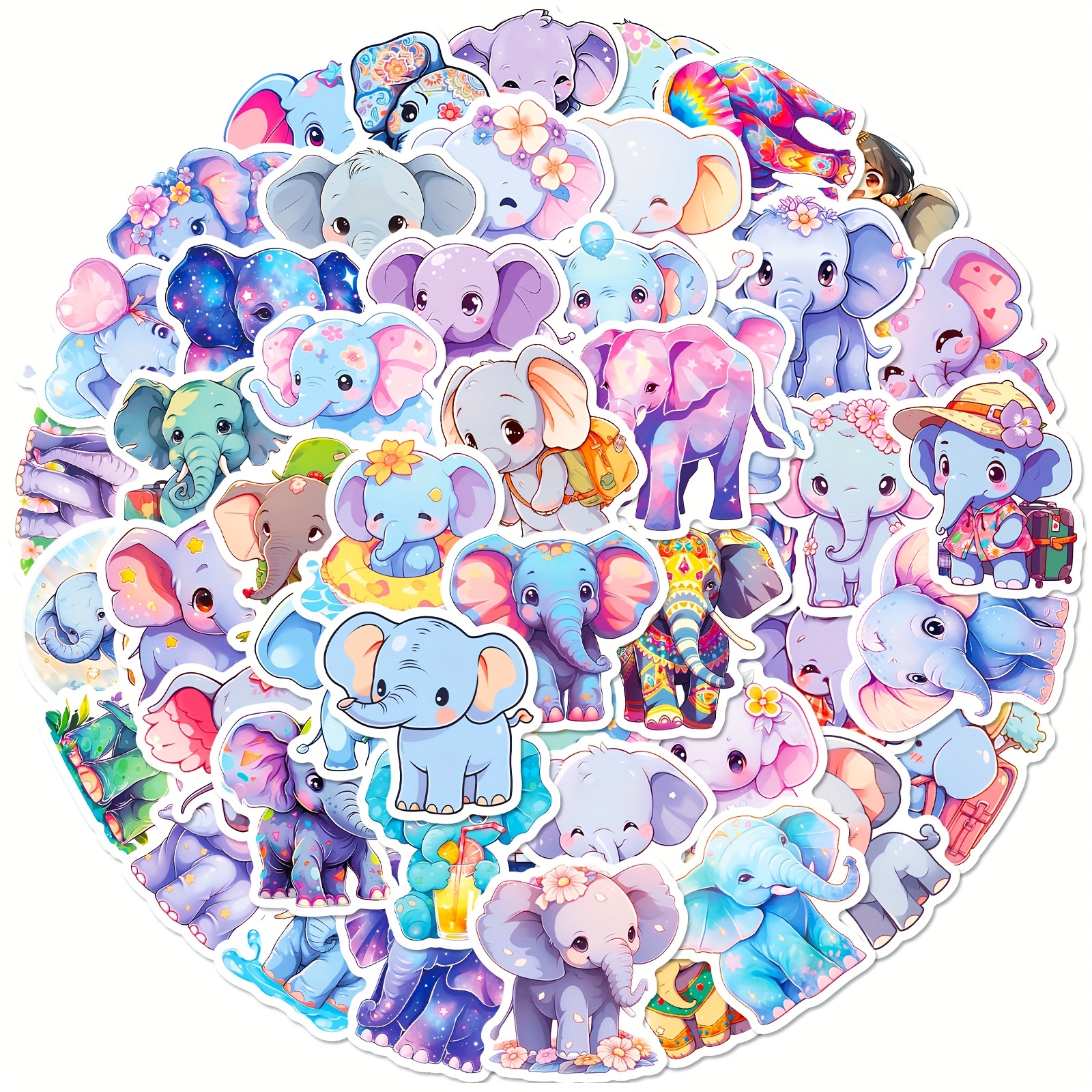 Cartoon Cute Elephant Family Stickers Bambini Dipinti - Temu Italy