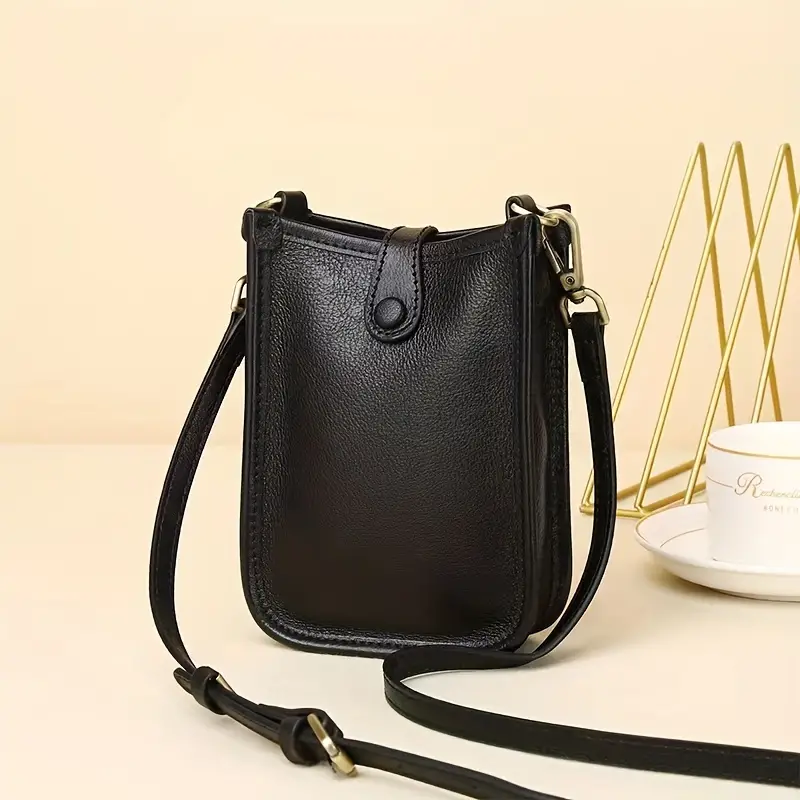 Versatile Small Mobile Phone Bag, Solid Color Crossbody Bag, Portable Women's Going Out Bag,Leather Handbag,Temu
