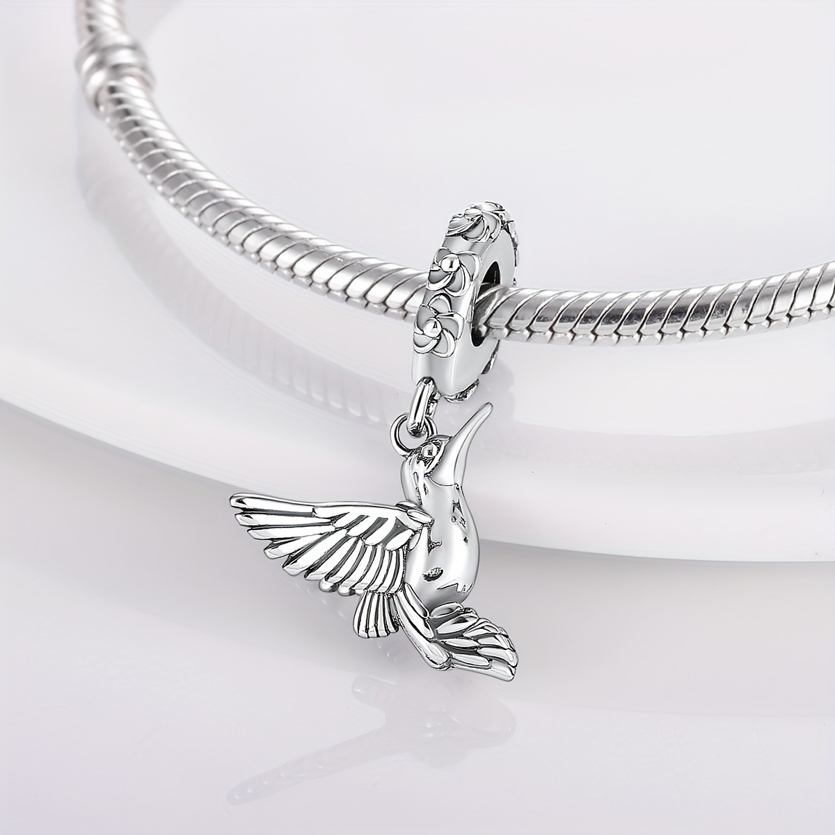 

1pc 925 Silver Plated Hummingbird Beads Charm Fit Original Pendant Bracelet Necklace Silver 925 Plata Women Jewelry