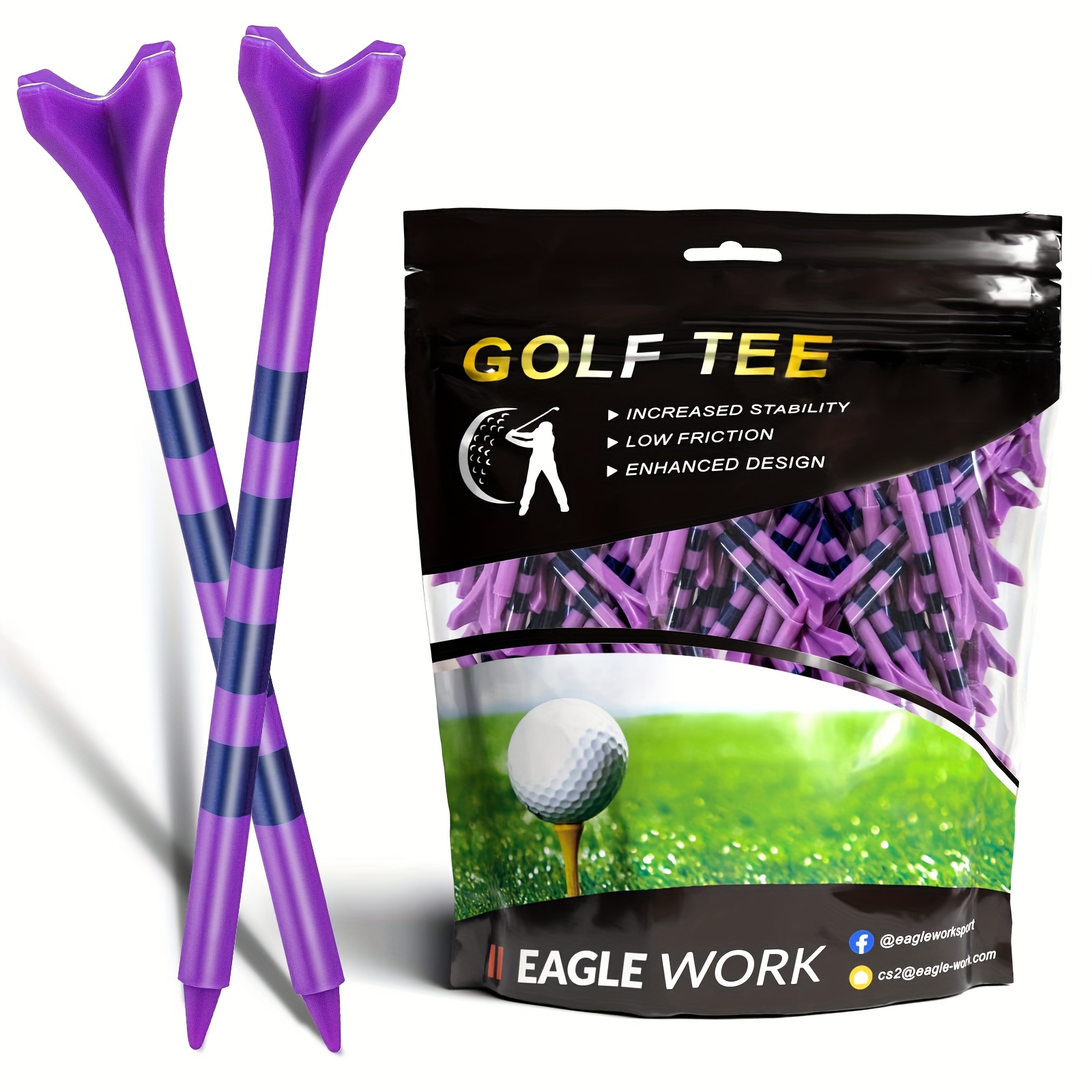 

50/100pcs Plastic Golf Tee, 3-1/4 Inch 4-tooth Golf Tee, More And , Reduces Friction And Plastic Tee