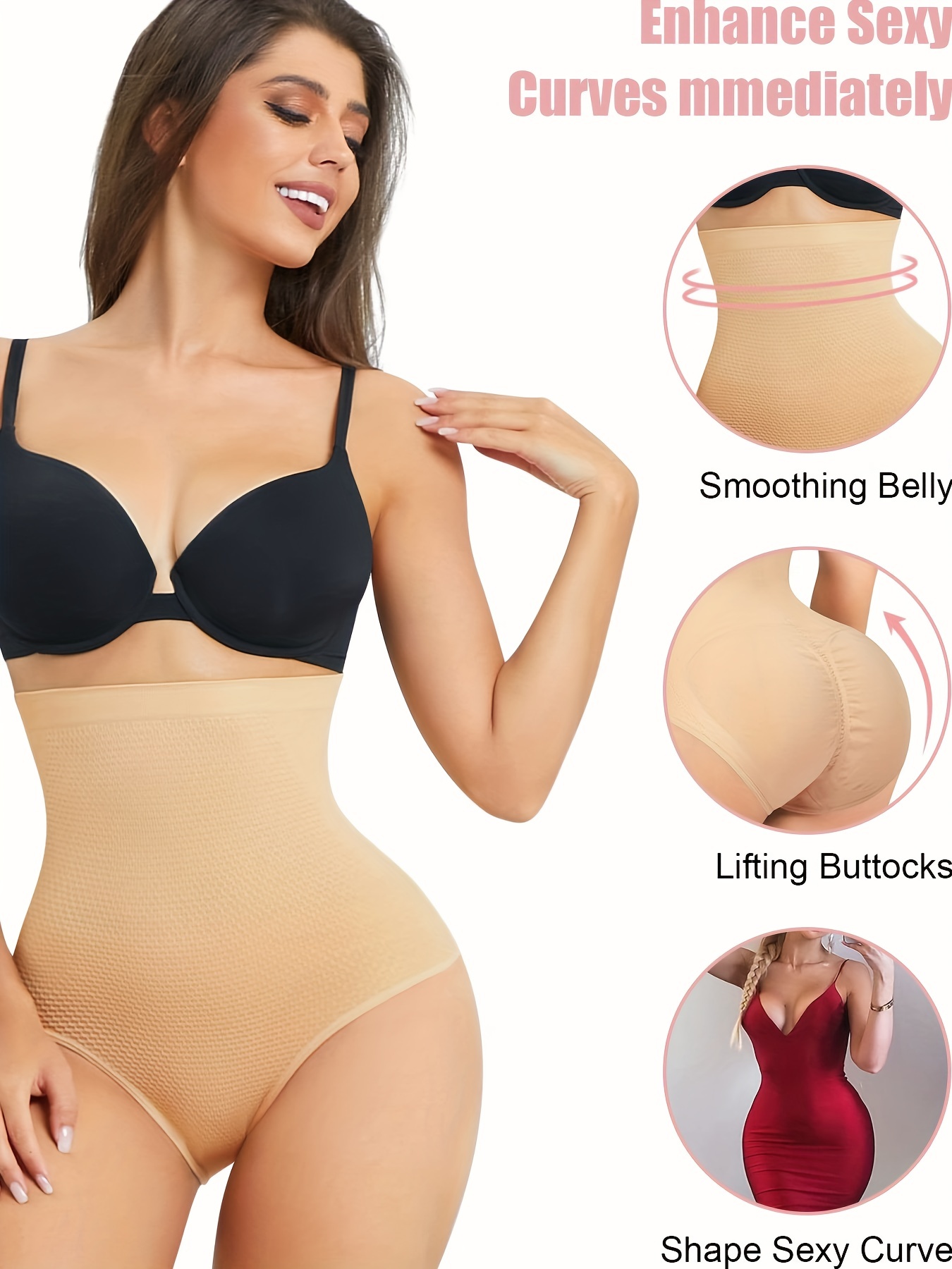 Shapewear, women's belly control, seamless high-waisted compression  leggings, hip and thigh shapers - M