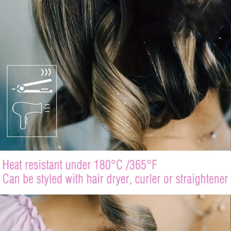 Clip In Hair Tinsel Kit Heat Resistant Glitter Tinsel Hair - Temu
