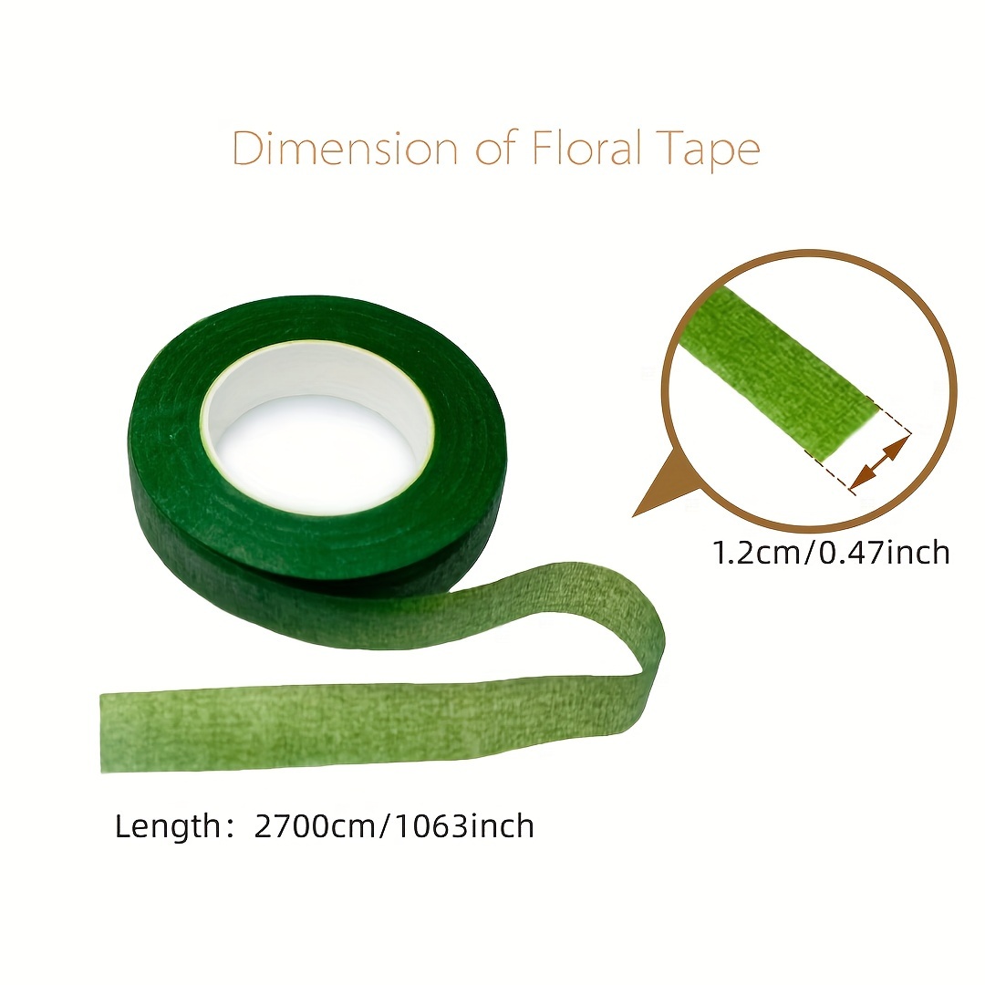 Floral Green Tapes 12mm*22m/25yds ROLL Tape Corsages Buttonhole Artificial  Flower Stamen Wrap Florist Green Tapes Stretchy Tape
