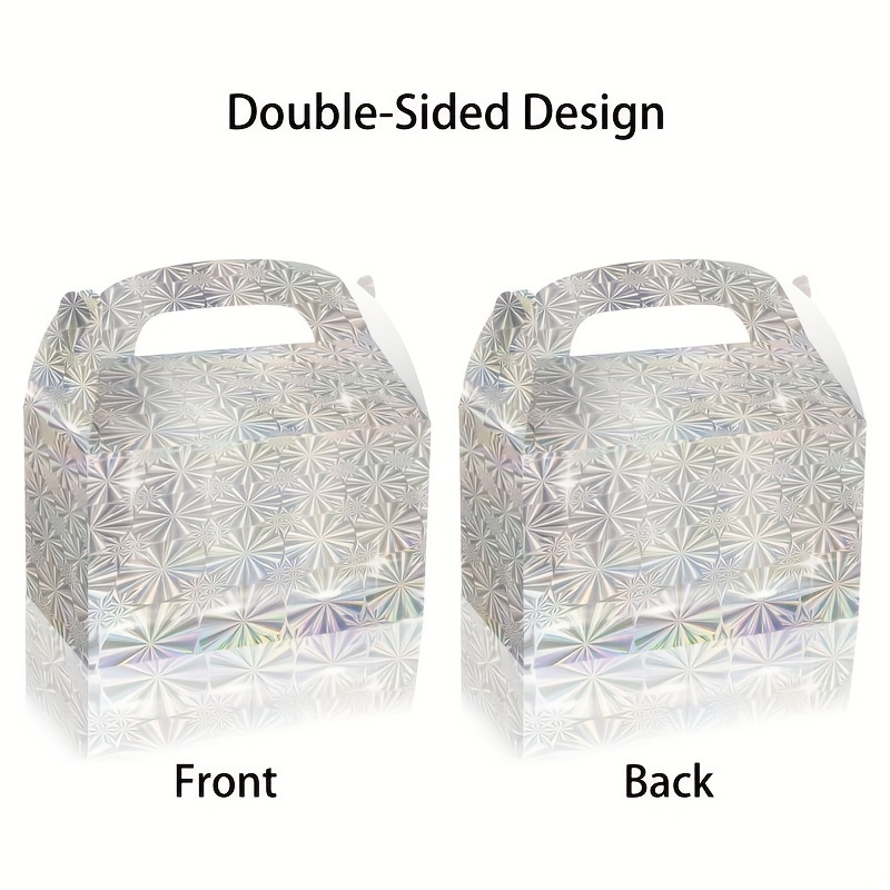 12pcs Laser Gradient Gift Paper Box Snow Reflective Polarization