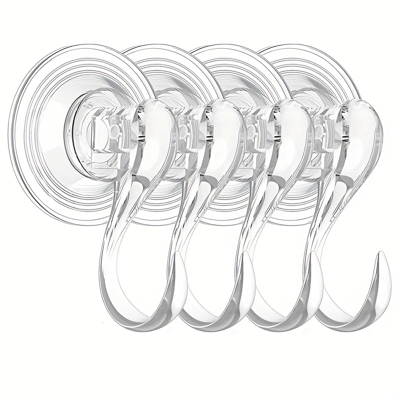 Suction Hooks Powerful Vacuum Suction Cup Hooks - Heavy Duty Shower Hooks -  Waterproof Suction Hanger for Bathroom, Kitchen Towel, Bathrobe, Loofah -  Removable and Reusable Hooks for Bags, Coats (6 Pack)