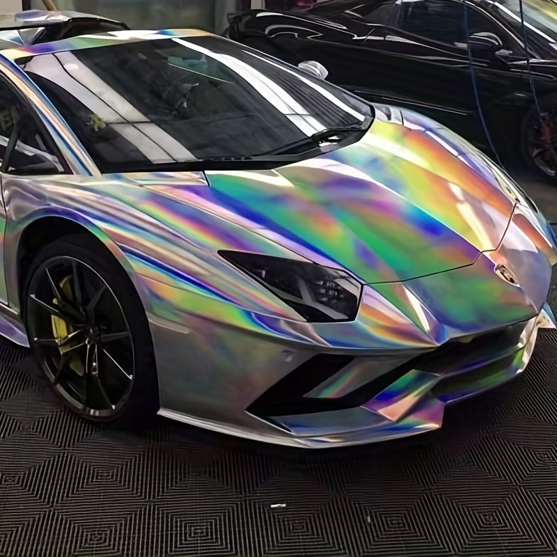 Holographic Yellow Rainbow Neo Chrome Gloss Vinyl Wrap Sticker Decal Bubble  Free Air Release Car Vehicle DIY Film 