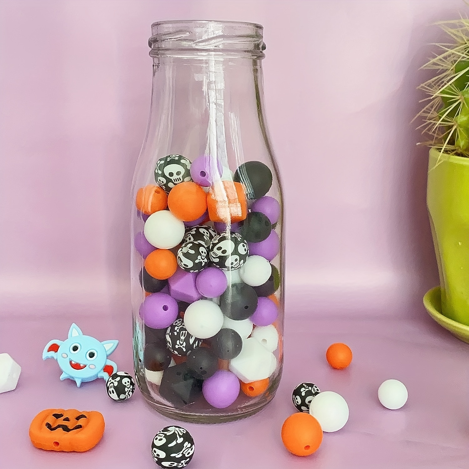 15mm round silicone bead kit | PURPLE HALLOWEEN MIX | 5 or 10 piece |  Sensory | Stim | fidget | scribe | lanyard | keychain | Pacifier