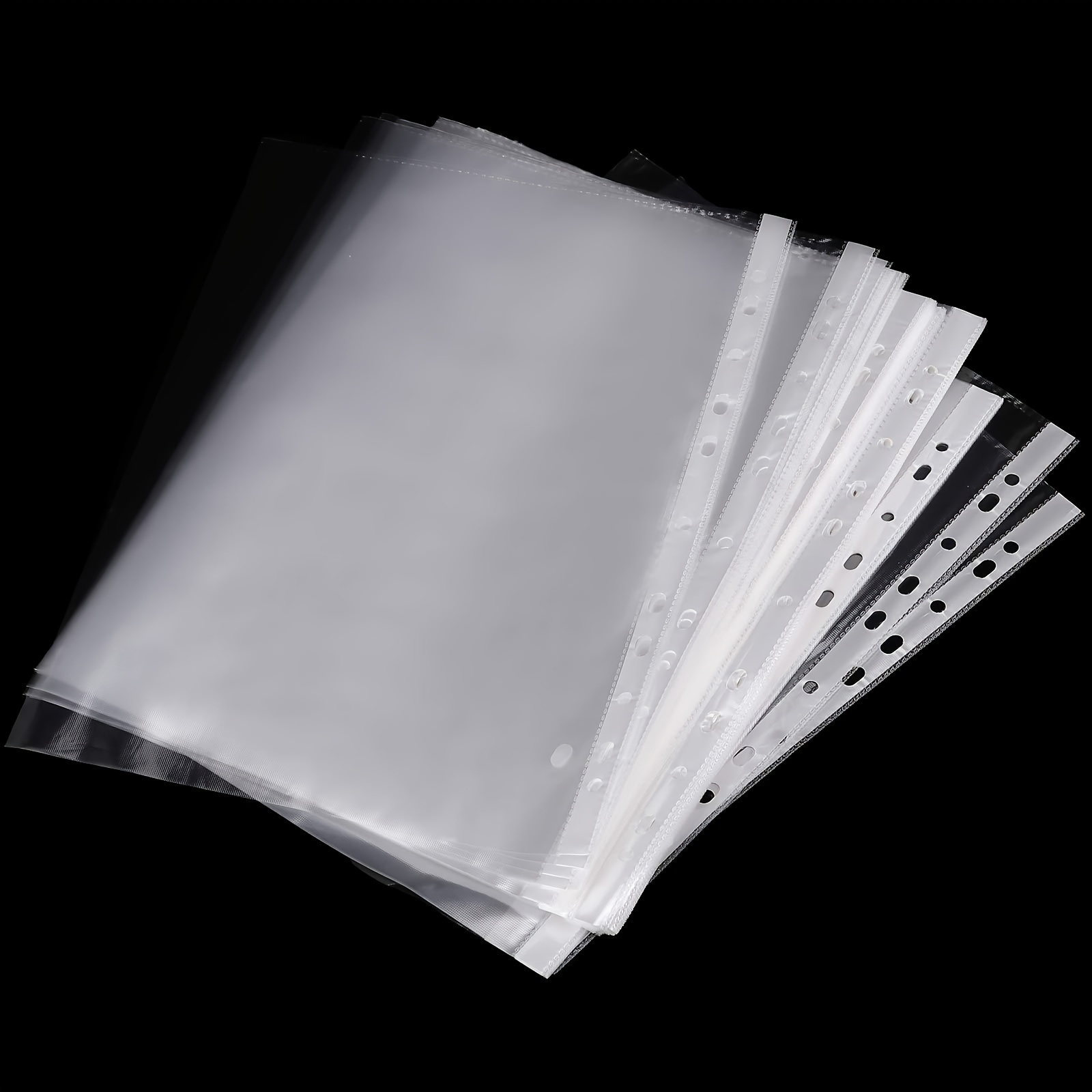 10pcs A4 Clear Photo Album Refill Pages File Protector 4 Hole 4