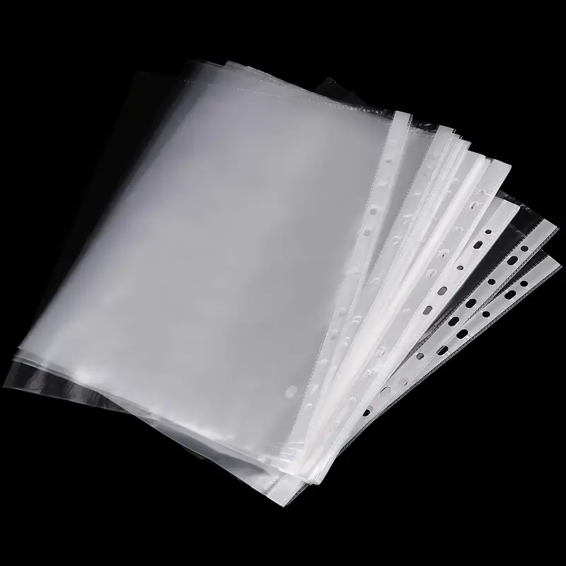File Bags 11 hole Plastic Page Protectors Suitable For - Temu