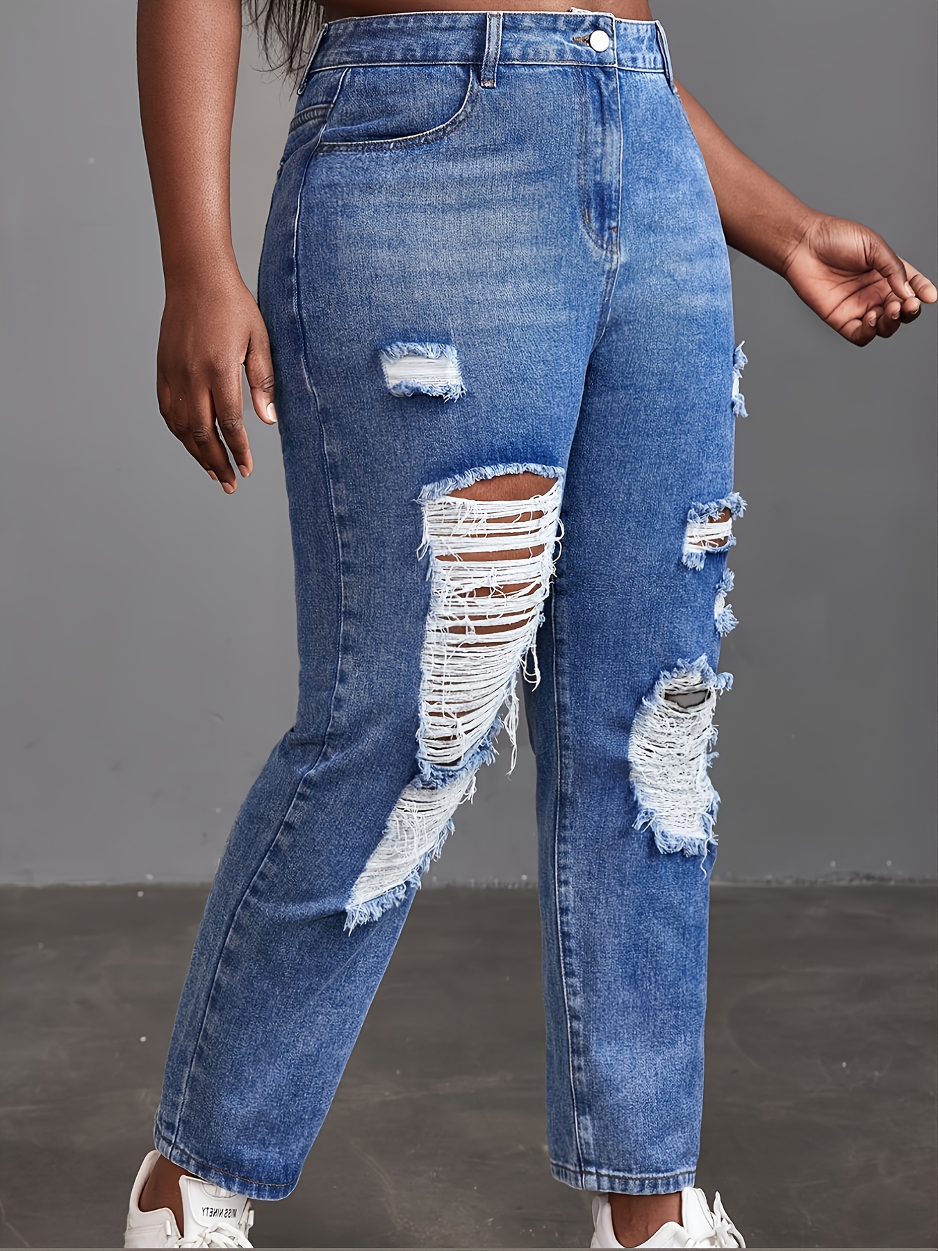 Ripped Jeans, Denim, Plus Size