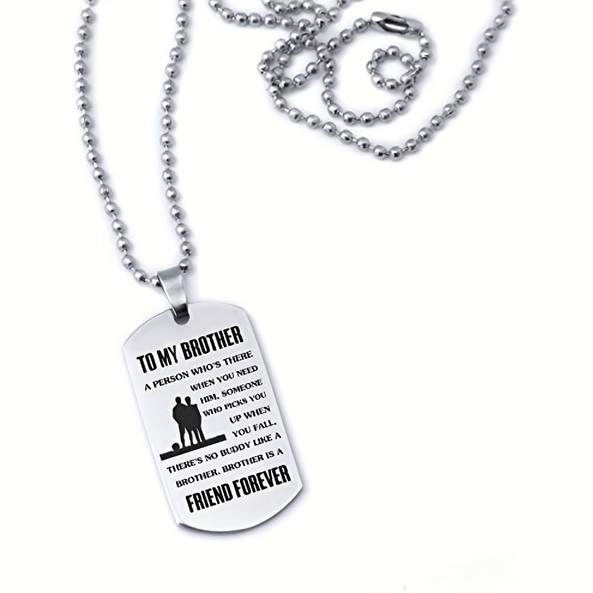 Necklaces Chain Brother Graduation Gift Stainless Steel Custom Dog Tag Mens