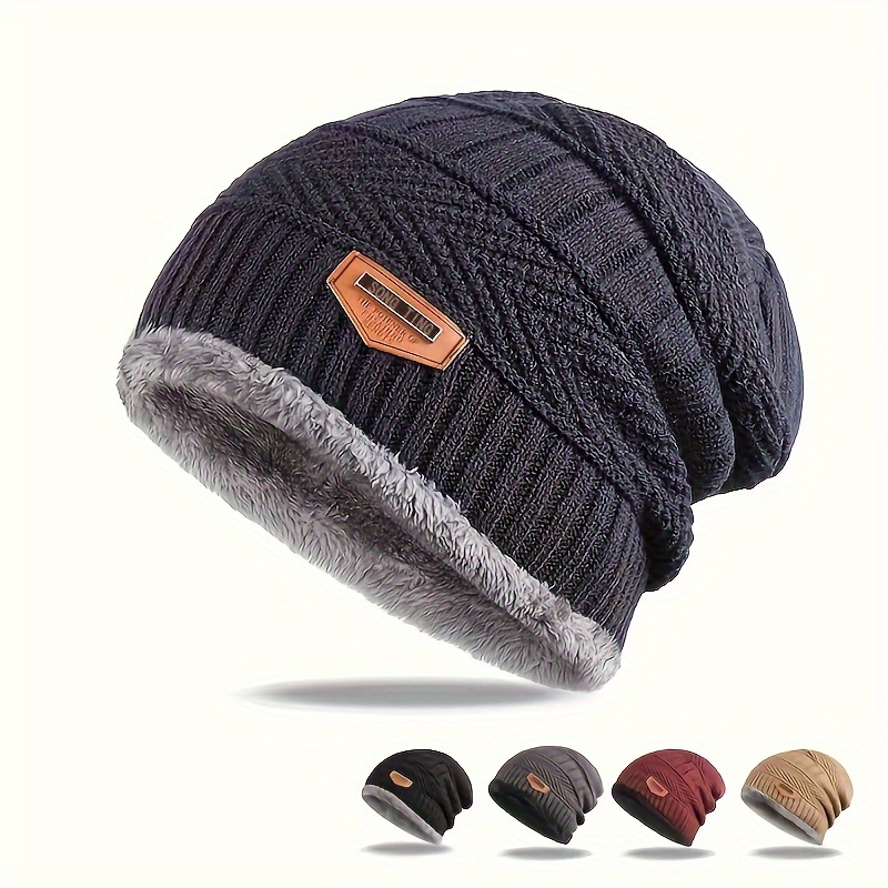 Acheter Chapeau tricoté avec fermeture éclair pour homme, nouvelle  collection d'hiver, doublé de fourrure, à bord chaud, pour garder le visage  et les oreilles au chaud, cagoule, casquette de Ski
