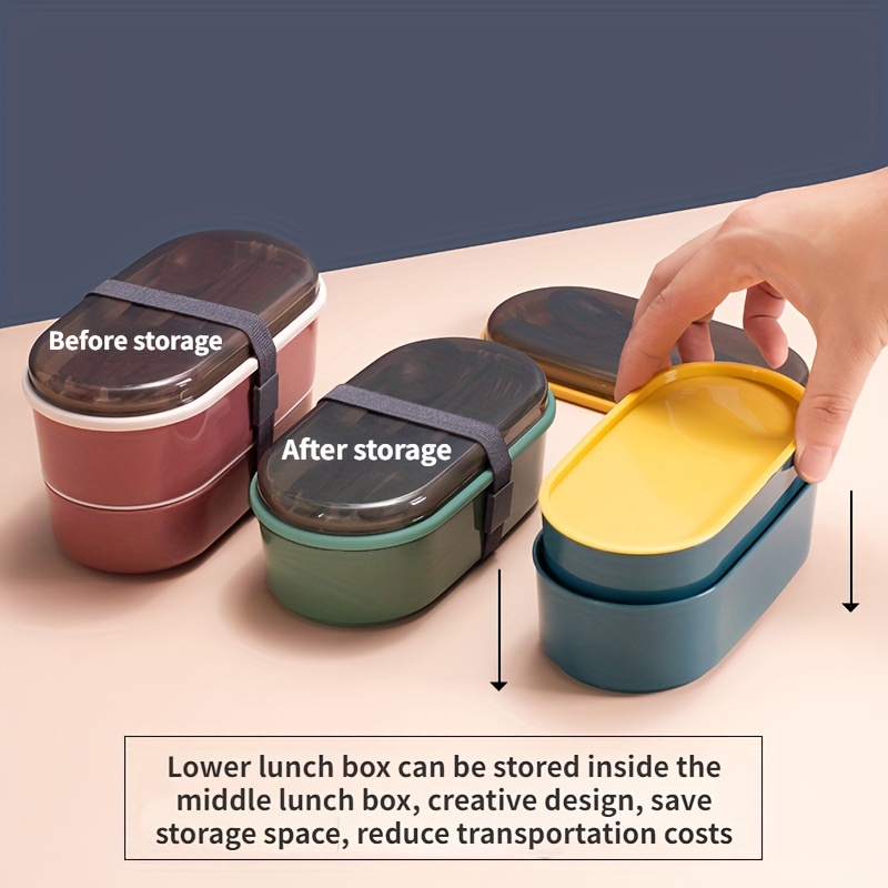 Camuz Lunch Box - Japanese Style With Cutlery - Square Divided Microwave  Oven Bento Box - Leakproof Food Container - Perfect For Teenagers And  Workers At School, Canteen, Back School, And Home Kitchen - - Temu