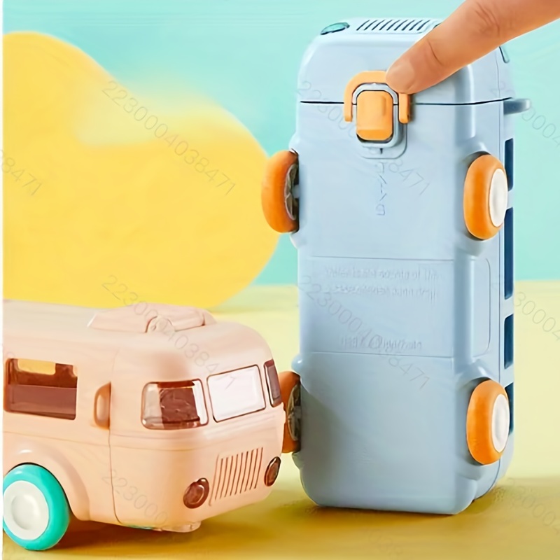 Leakproof Cute Bus Sports Water Bottle With Shoulder Strap - Temu