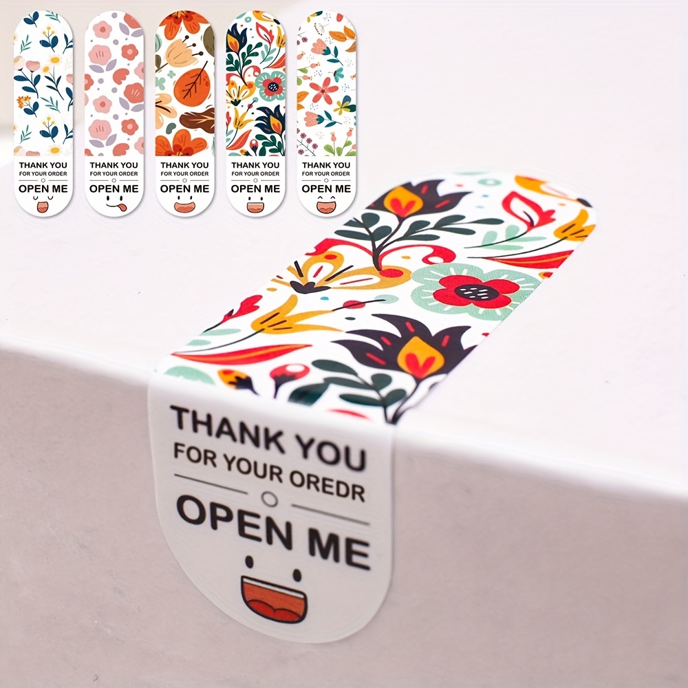

100pcs Of 5 Unique Styles - Thank You For Your Order Floral Color Labels Sticker - Perfect For Handmade Stationery!
