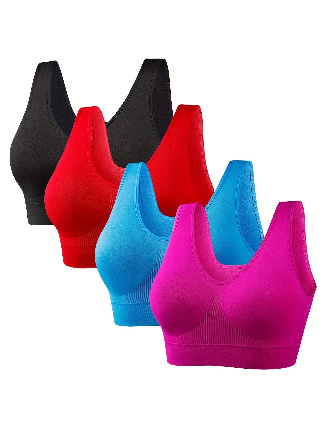 Wireless Sports Bras Comfy Breathable Running Workout Tank - Temu