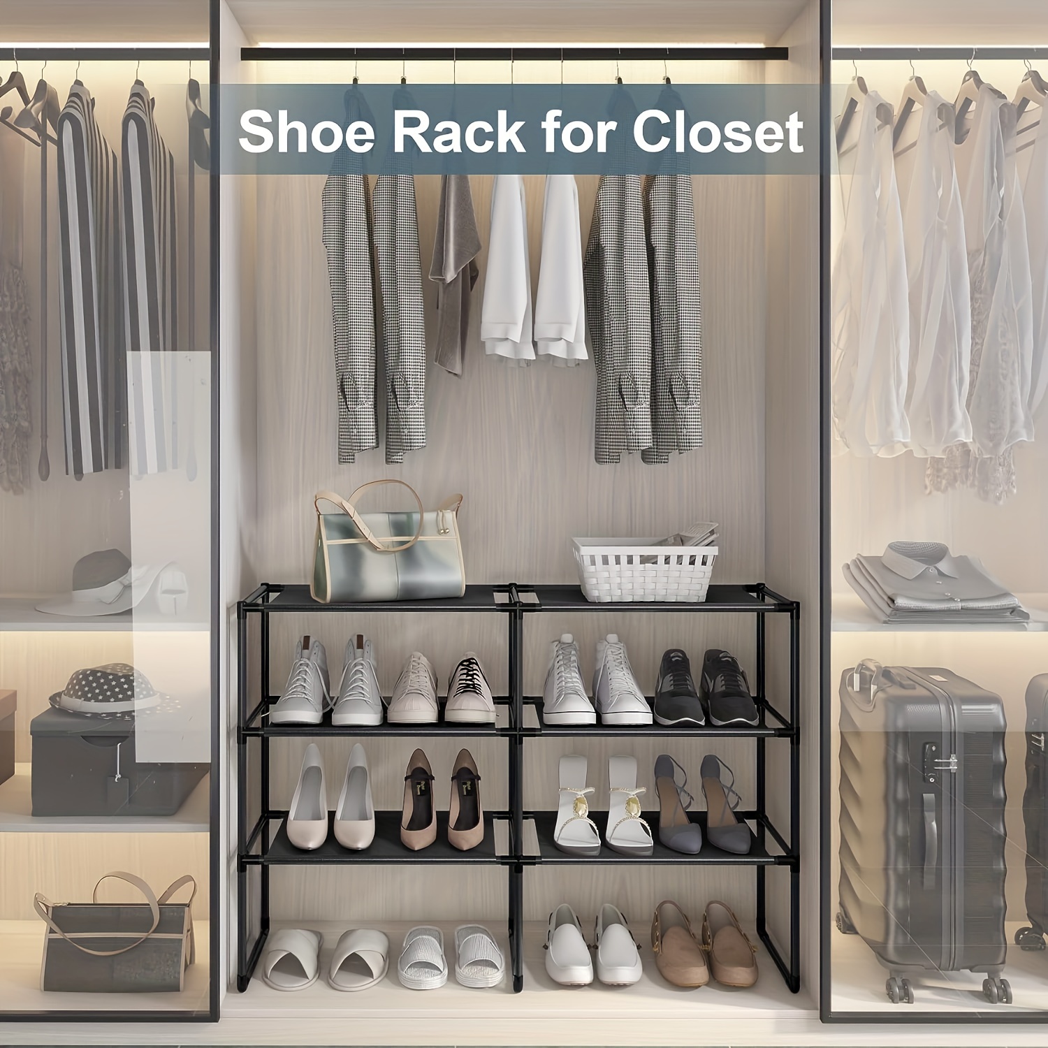 CSXGBAB Closet Shoe Rack, Shoe Racks for Bedroom Closet, Sturdiness Show  Rack, Shoe Rack for Entryway Easy Assemble, Shoe Rack for Closet, 5 Tier  Shoe