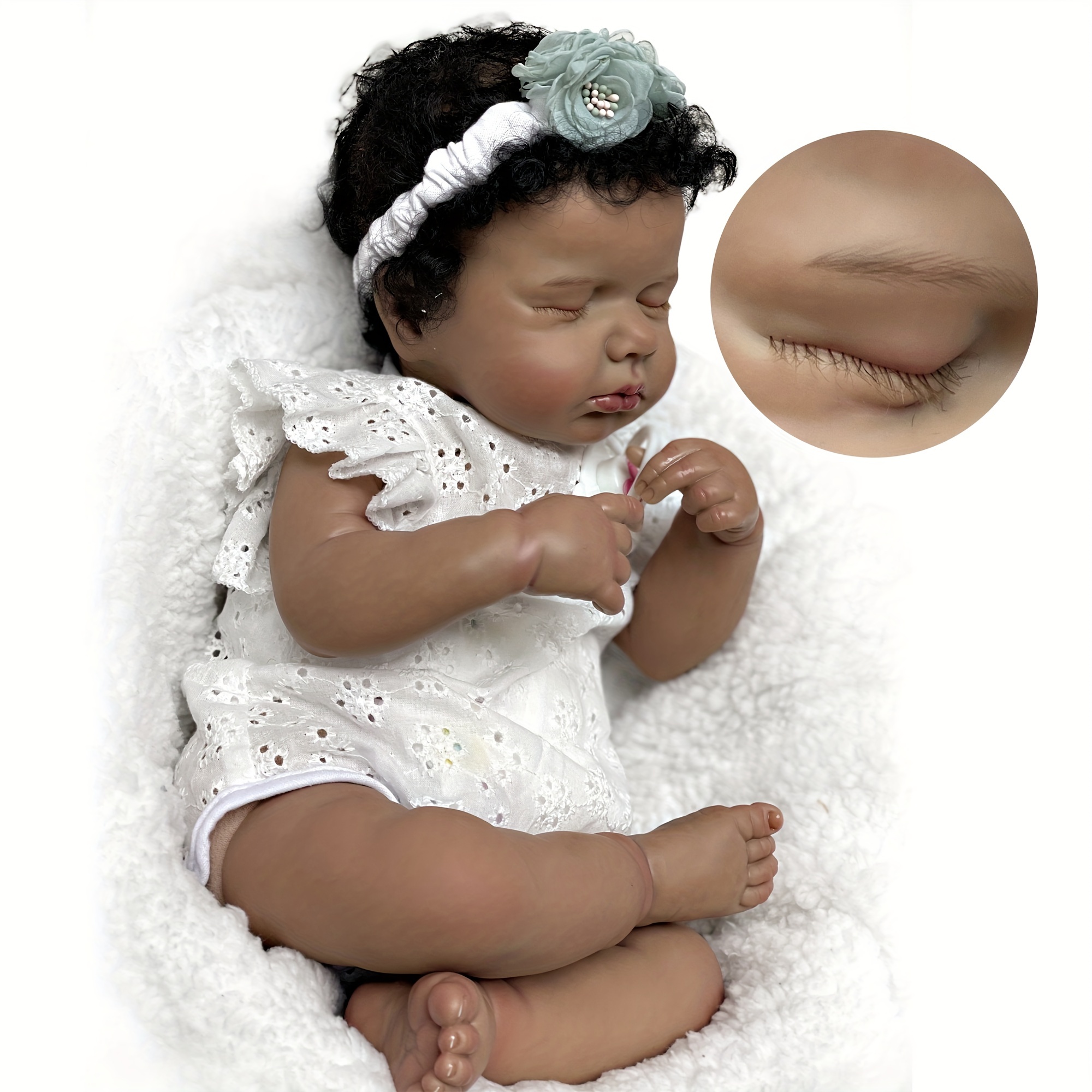 Bebê Reborn Realista 3 D PELE NEGRA 50 CM - Tatuka