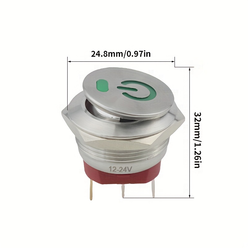 Interrupteur à bascule à voyant orange 12V/20A 3 plots - UA19210 