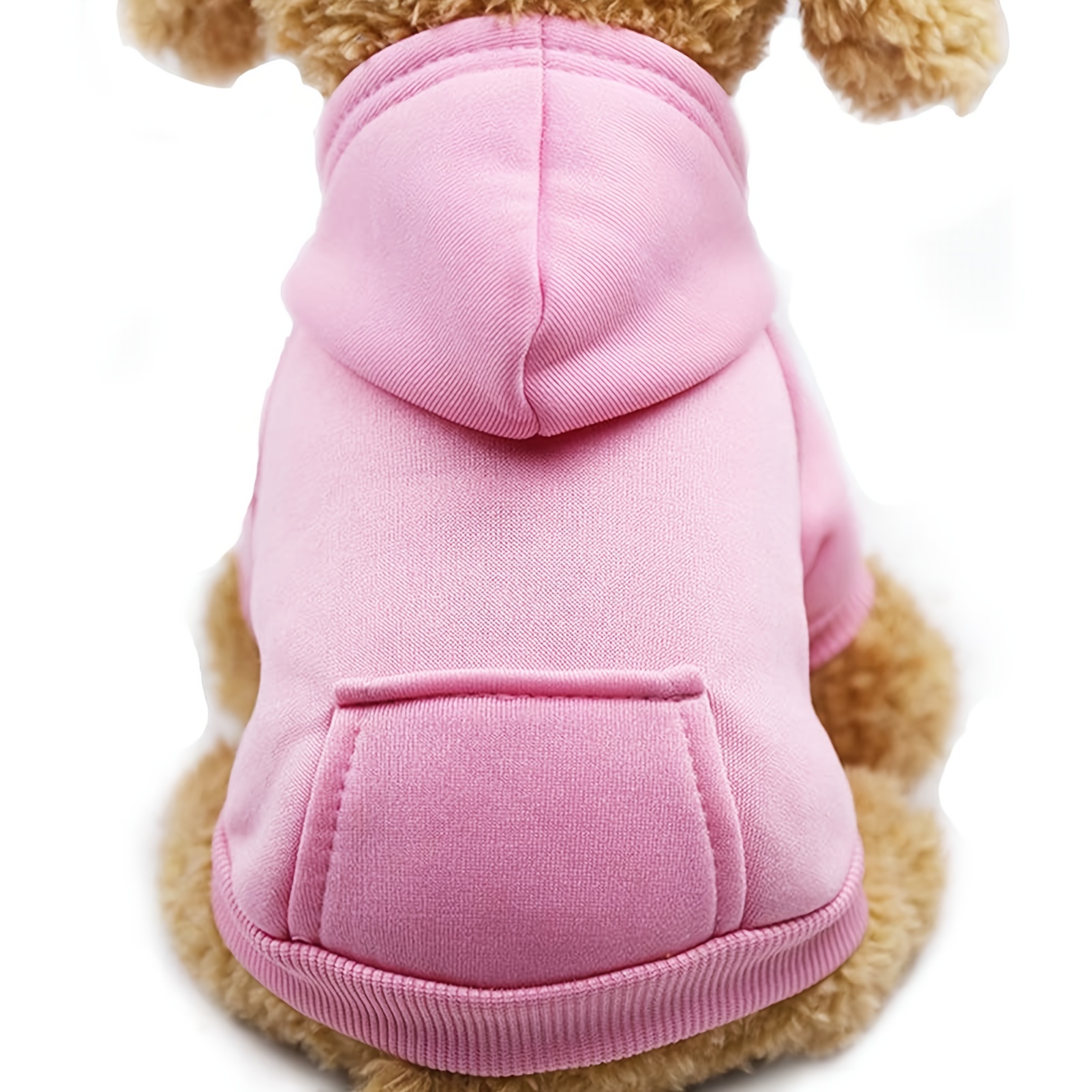 

1pc Plain Color Pet Hoodie With Pocket For Autumn And Winter Dog Warm Clothes