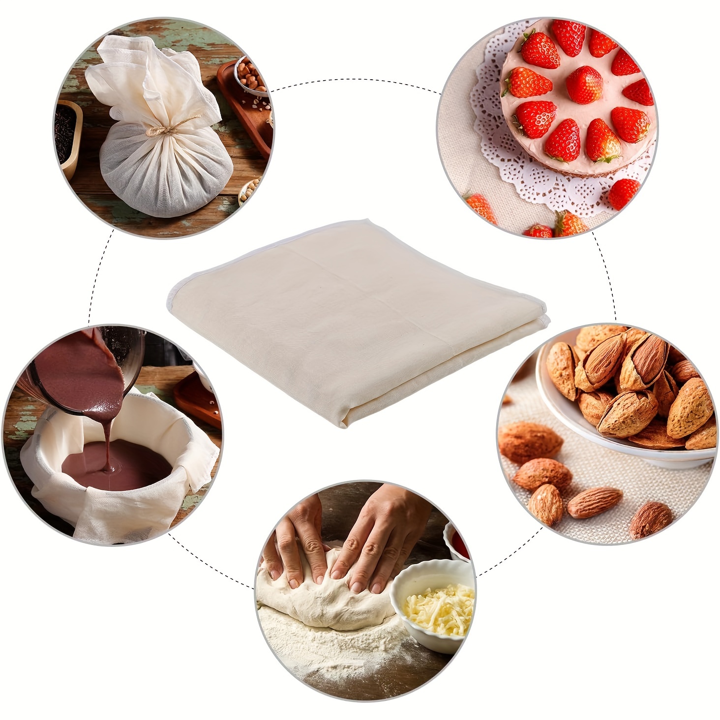 4 Pièces Etamine Alimentaire Tissu Filtrant en Coton Ultra FineTissu  Mousseline de Coton pour Jus, Fromage, Lait Etamine Tissu Cheese Cloth :  : Cuisine et Maison