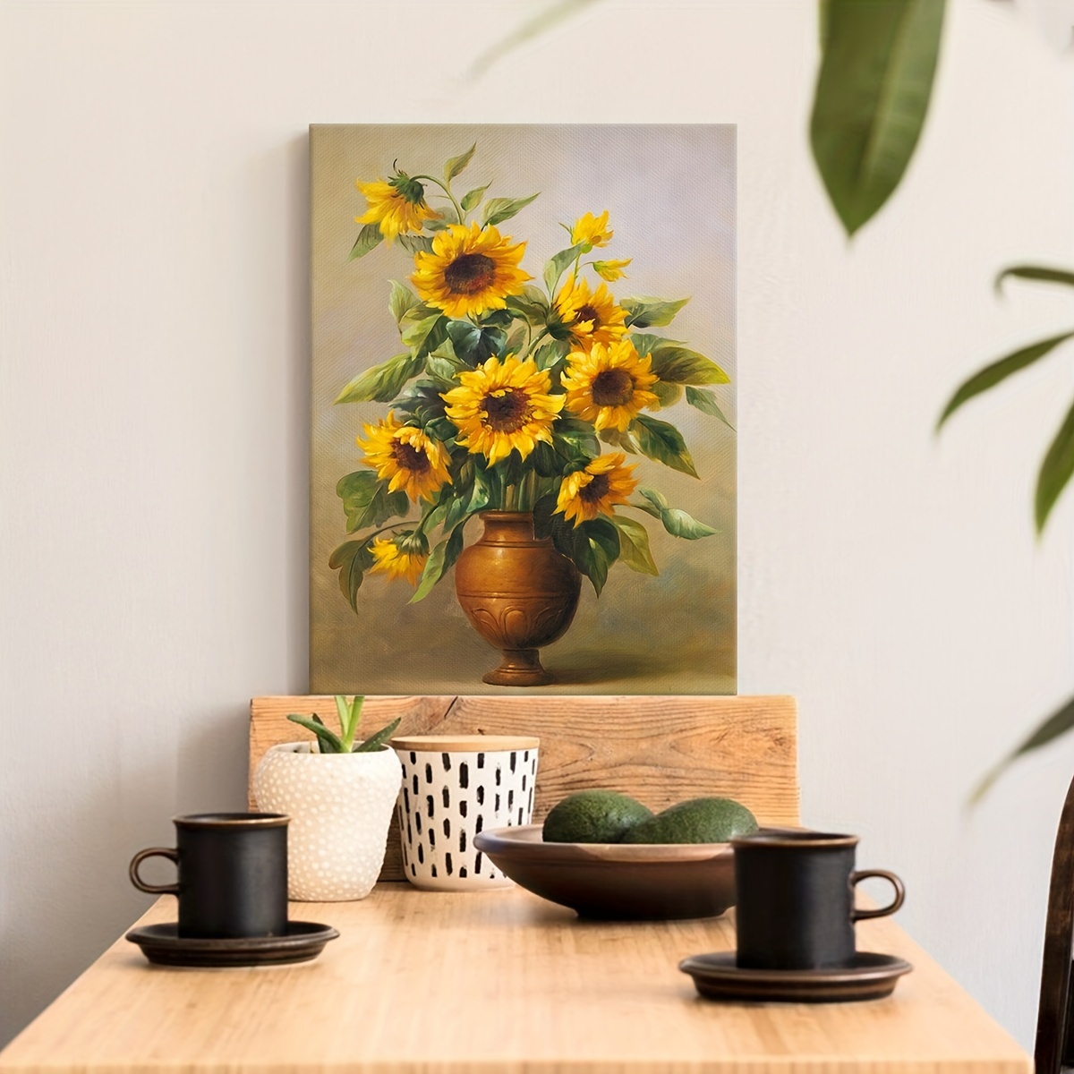 Retro Oil Painting Plant Flowers Sunflower Art Printing - Temu