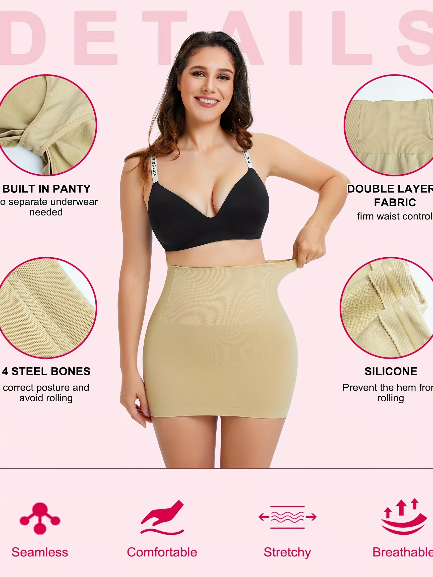 1pc Women's Seamless Tummy Control Body Shaper Camisole