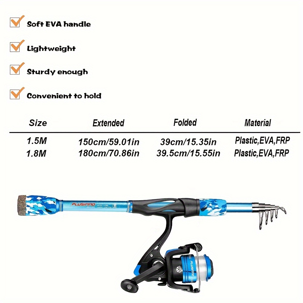 Fishing Rod Reel Combo Beginner Fishing Tackle Set Soft Bait - Temu  Philippines