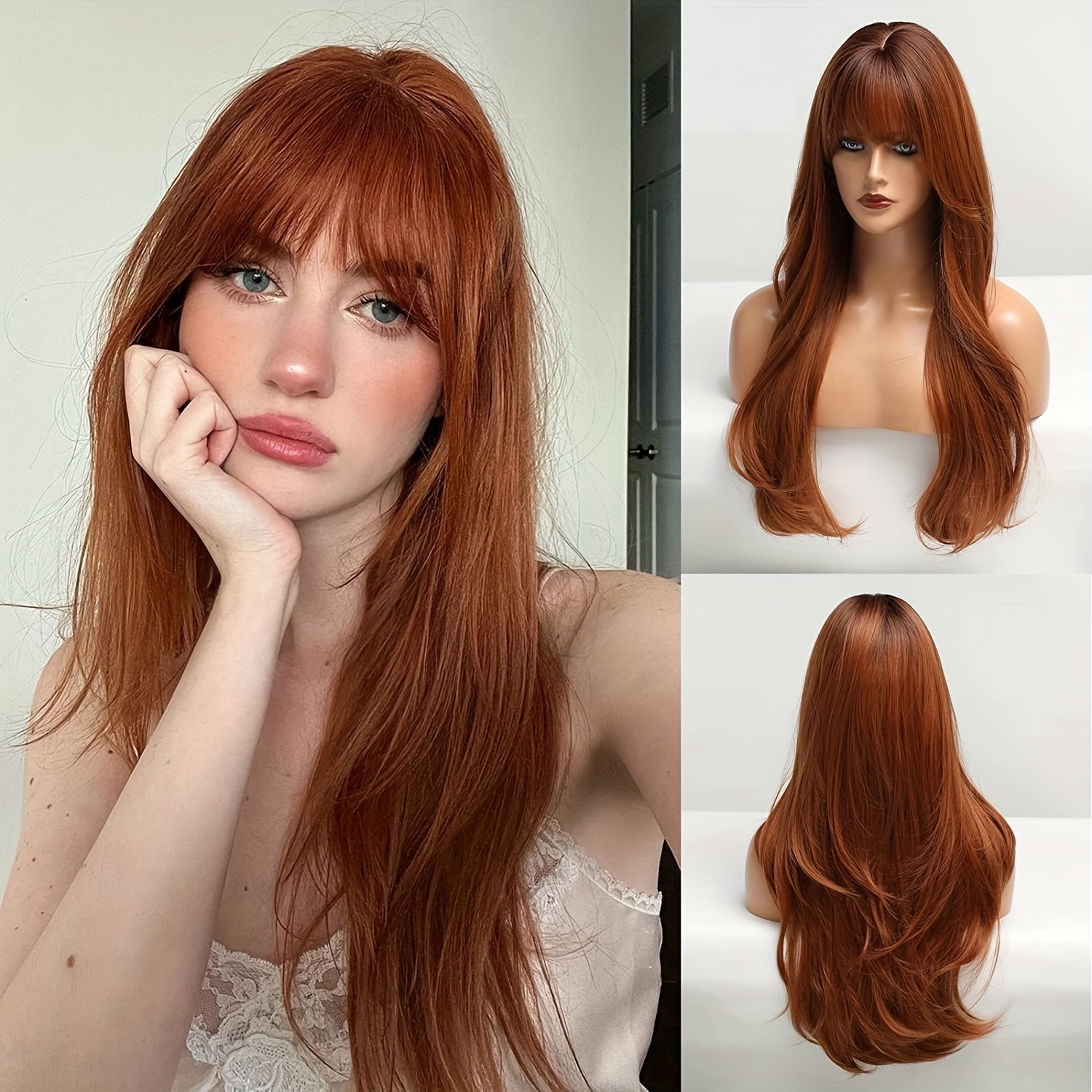 Sleek and Stylish Synthetic Wig with Bangs Perfect for Beginners and Everyday Wear