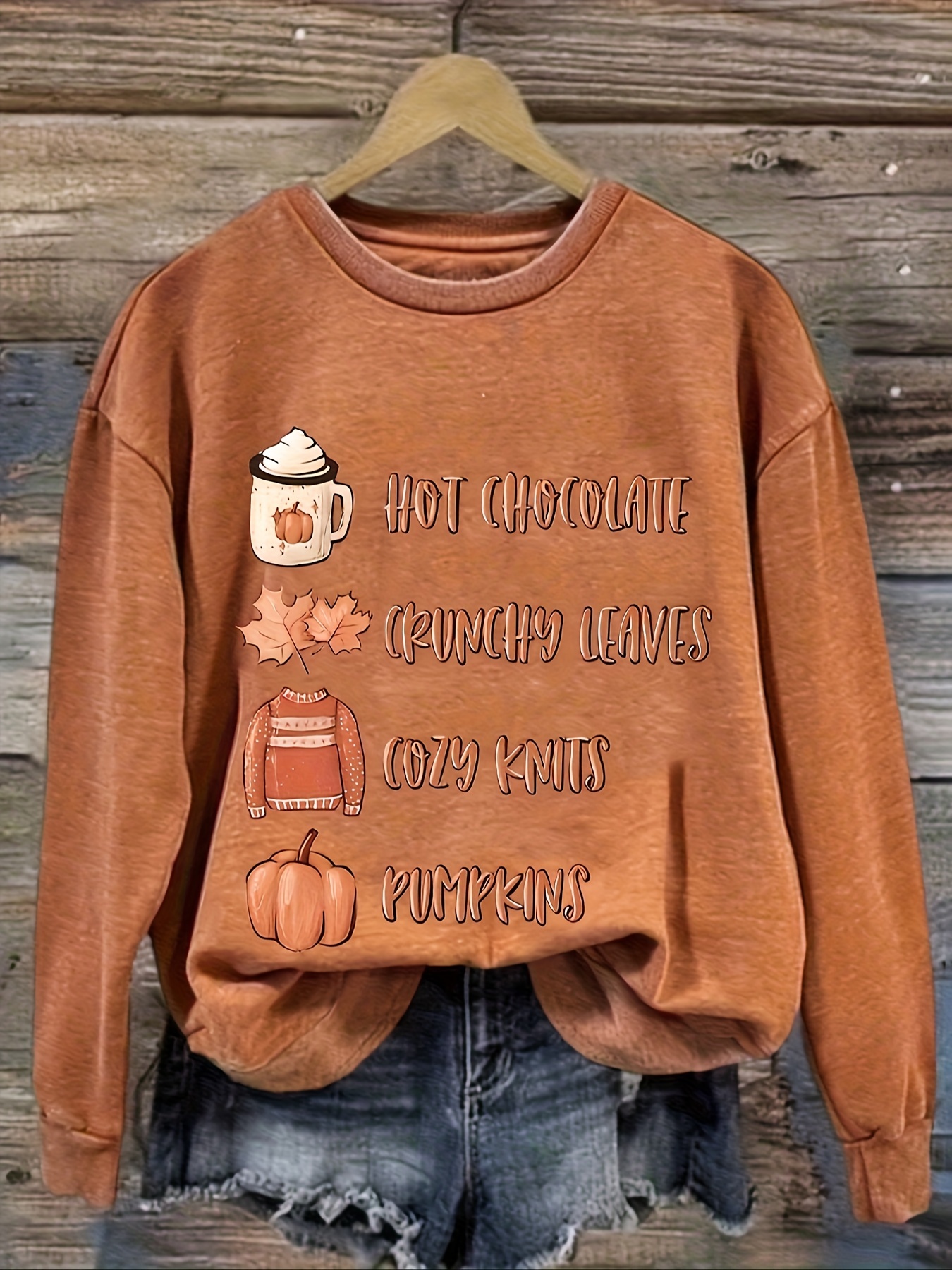 Fall Scrunch Crewneck Sweatshirt Collection