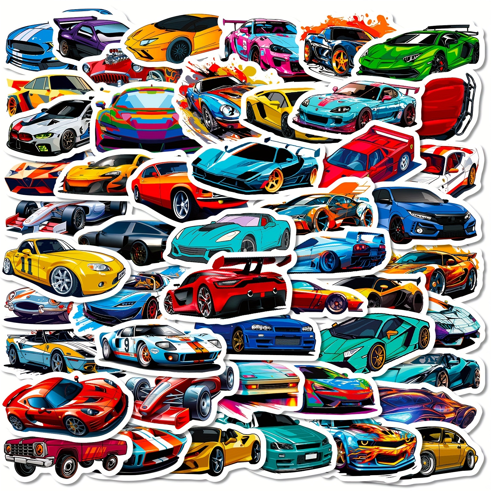 50pcs JDM Cartoon Car Stickers - Perfect for Water Bottles, Laptops & Phone  Cases!