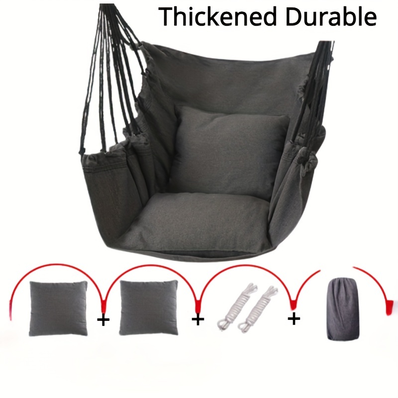 1pc textured gray hanging chair pillow seat cushion sling storage bag for college student dormitory hammock swing student dormitory lazy cross leg art chair school gift