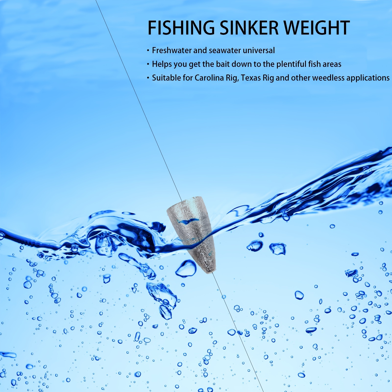 Bullet Fishing Weights Sinkers,40pcs Worm Weights Slip Sinker