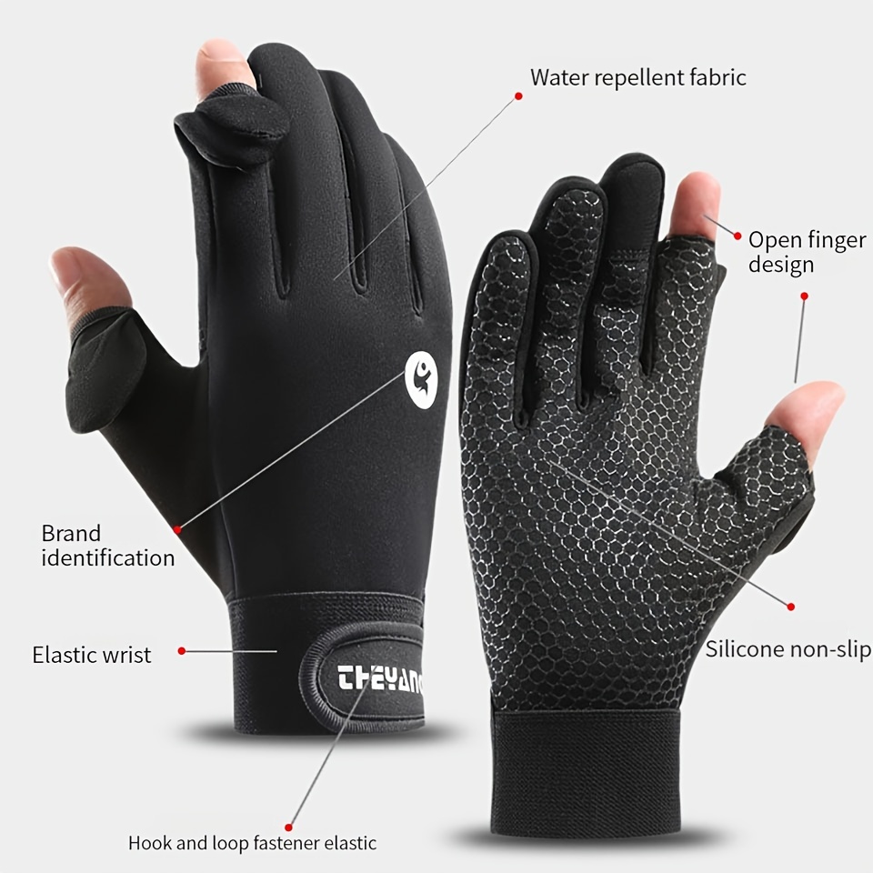 Polar Fleece Warm Gloves Outdoor Activities Two finger Flip - Temu
