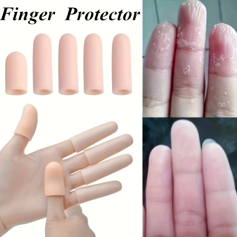 A Pair Silicone Gel Finger Protectors Finger Cots Cover Protection