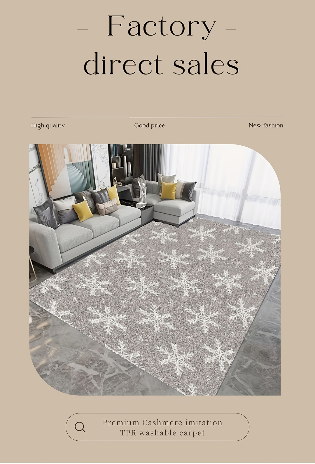 TsyTma Snowflakes Silver Glitter Patten Kitchen Rug Winter Floor Mats  Washable Non-Slip Bathroom Rug Runner Laundry Room Home Decor 39x20 Inch