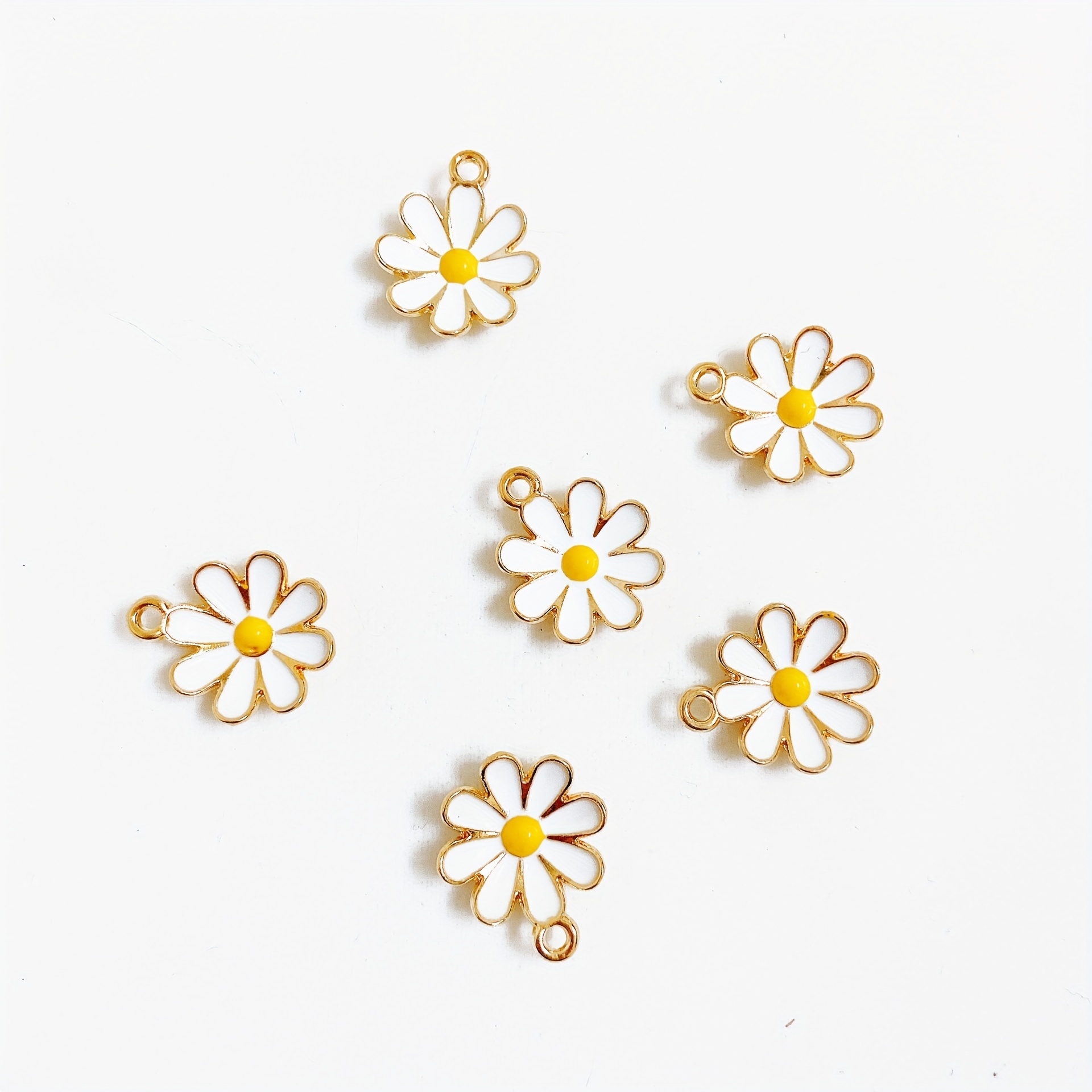 Alloy Flower Daisy Charms For Jewelry Making Diy Earrings - Temu