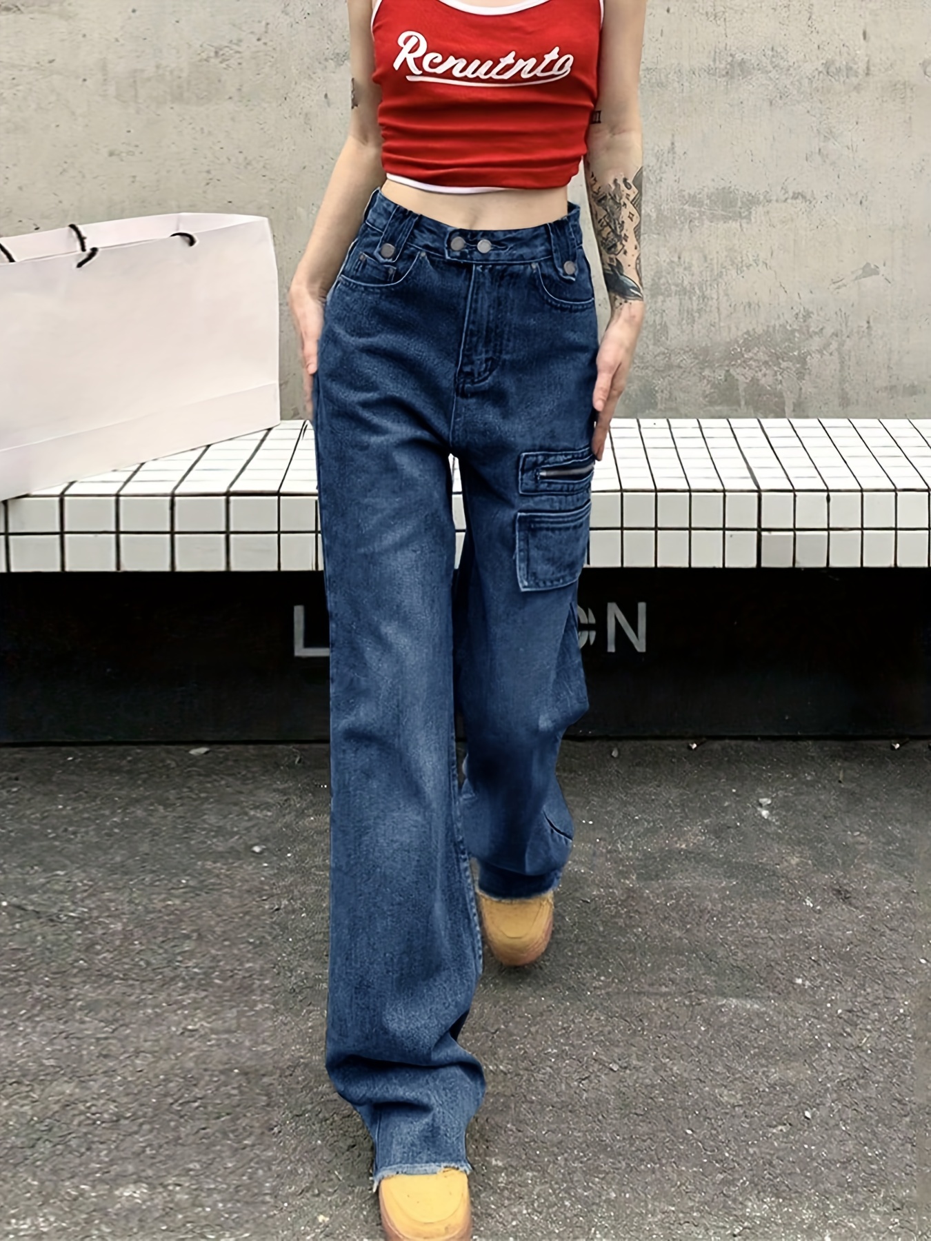 Baggy Waist Jeans - Temu