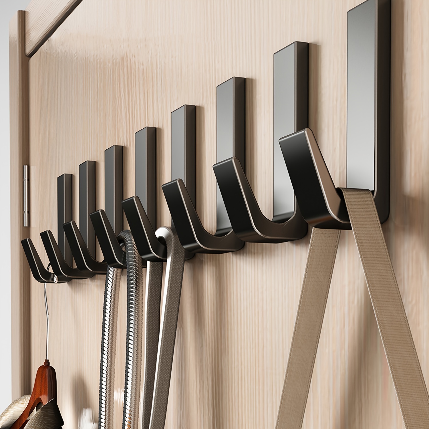 5 Pack Adhesive Hooks Aluminum Alloy Self Adhesive Robe Coat Hook
