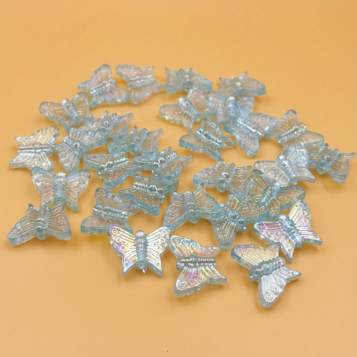 Shiny Ab Crystal Butterfly Beads Colorful Glass Spacer Beads - Temu