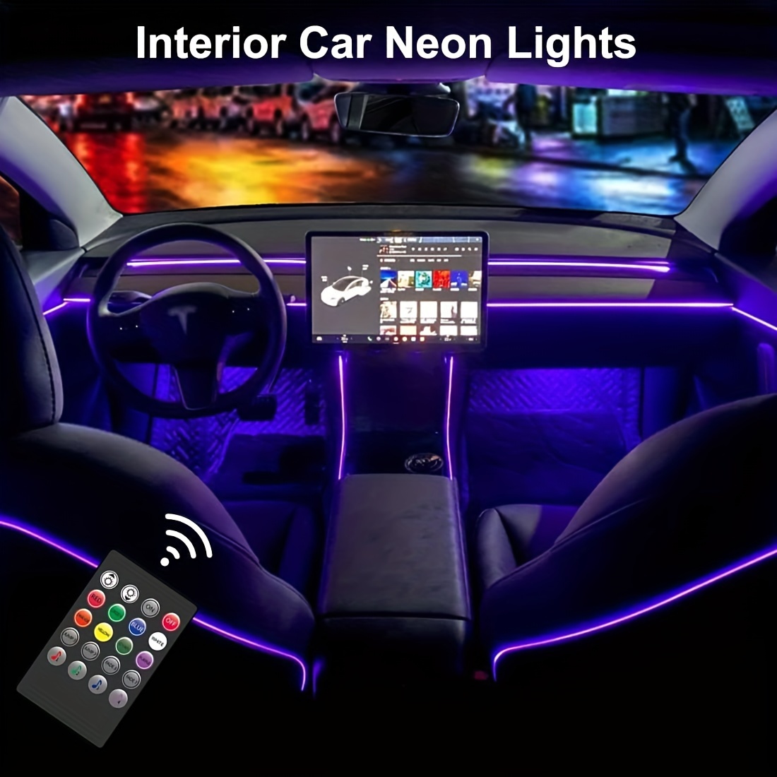 10IN1 RGB LED Ambientebeleuchtung Neon Auto Innenraum Licht 10M Fiber Optic  APP