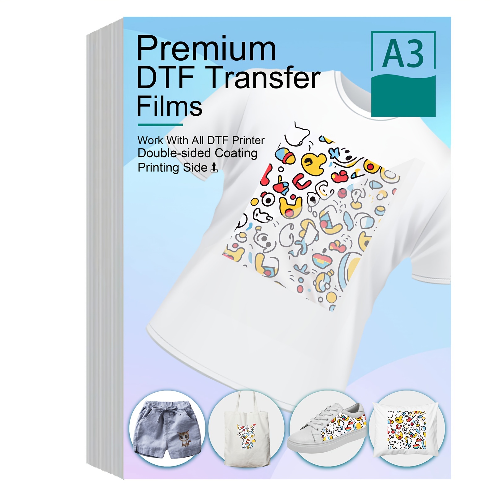 A3 (11.7 x 16.5) DTF Transfer Film - 30 Sheets of Double-Sided