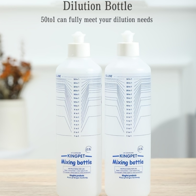 Pet Shampoo Dilution Bottle With Marked Ratios 16.9 Oz Capacity For  Grooming Salons And Home Use