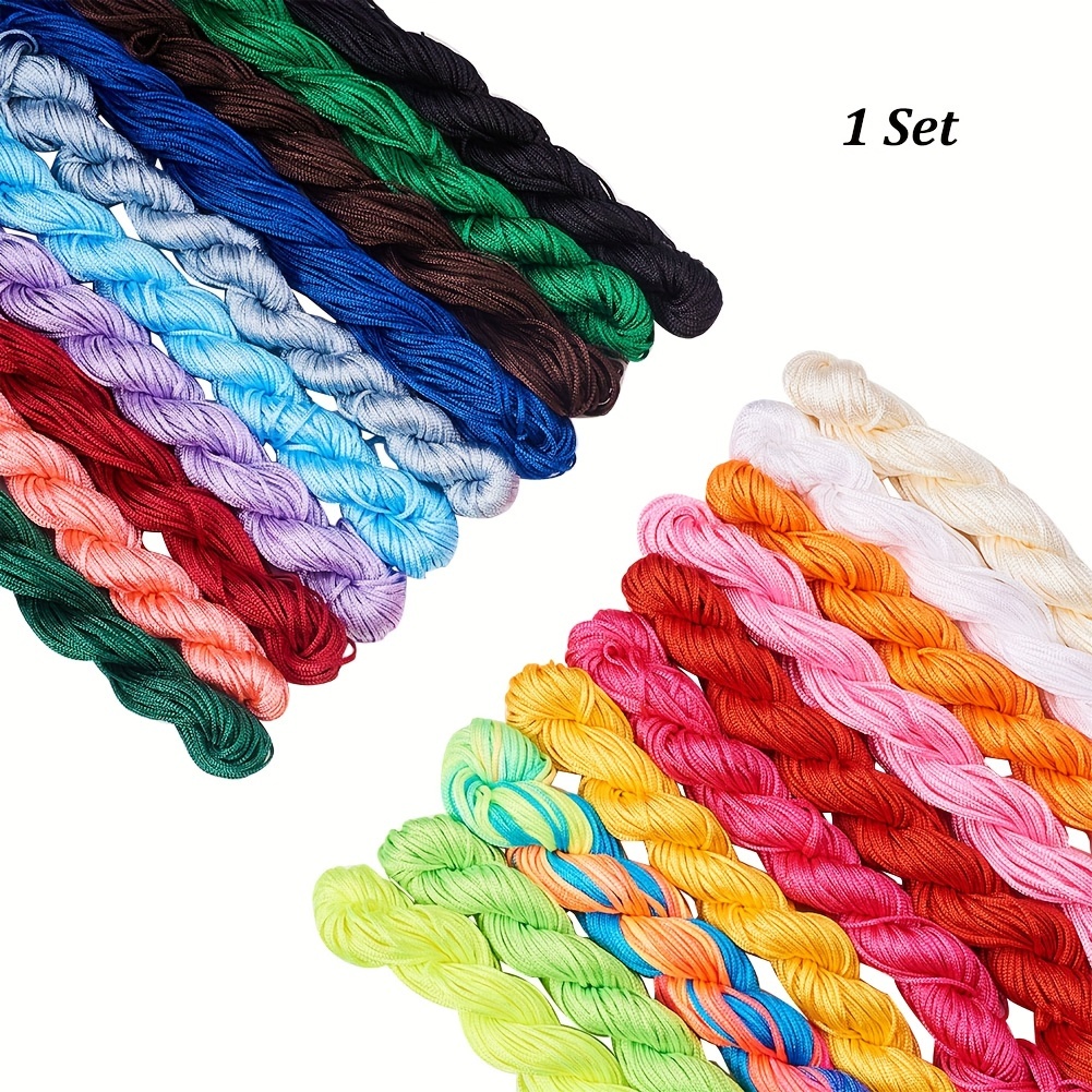 Monrocco Jewelry Nylon Cord, 10 Rolls 1mm Chinese Knotting Cord Nylon Hand Knitt
